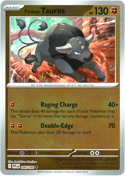 Paldean Tauros [Reverse Holo] #48 (PFL)