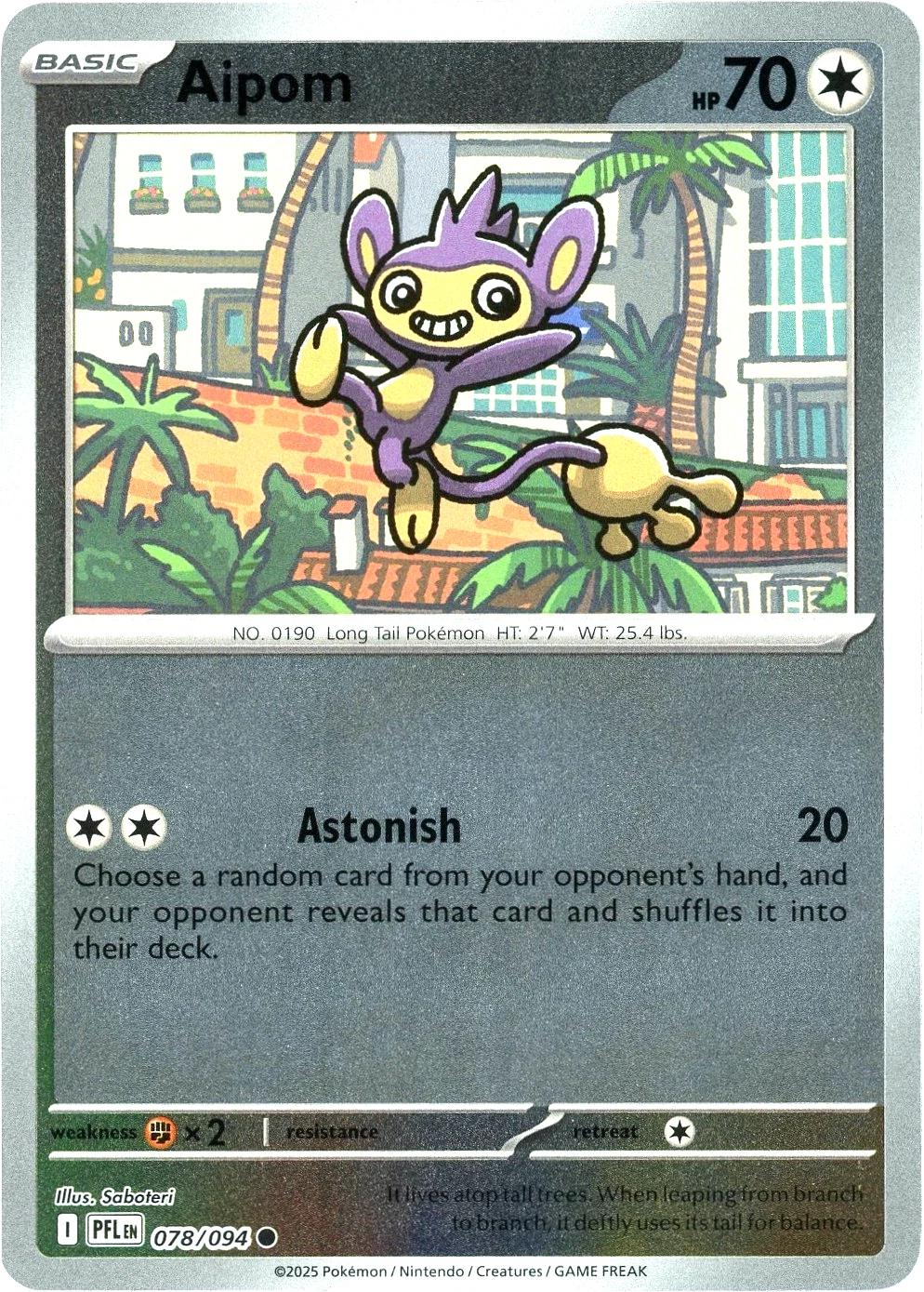 Aipom [Reverse Holo] #78 (PFL)