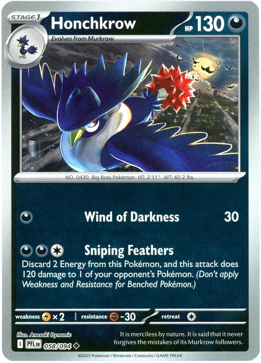 Honchkrow [Reverse Holo] #58 (PFL)